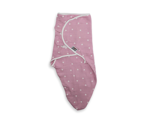 Muslin Cocoon (Quick Swaddle) - Mauve Daisies
