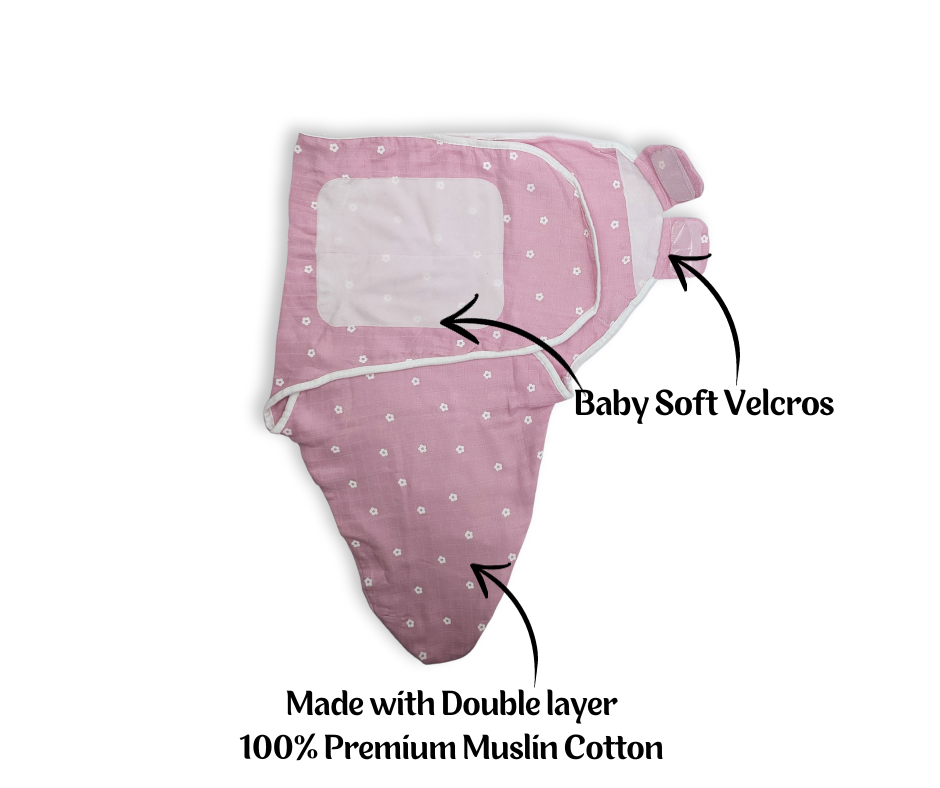 Muslin Cocoon (Quick Swaddle) - Mauve Daisies