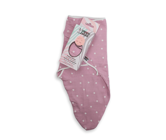 Muslin Cocoon (Quick Swaddle) - Mauve Daisies
