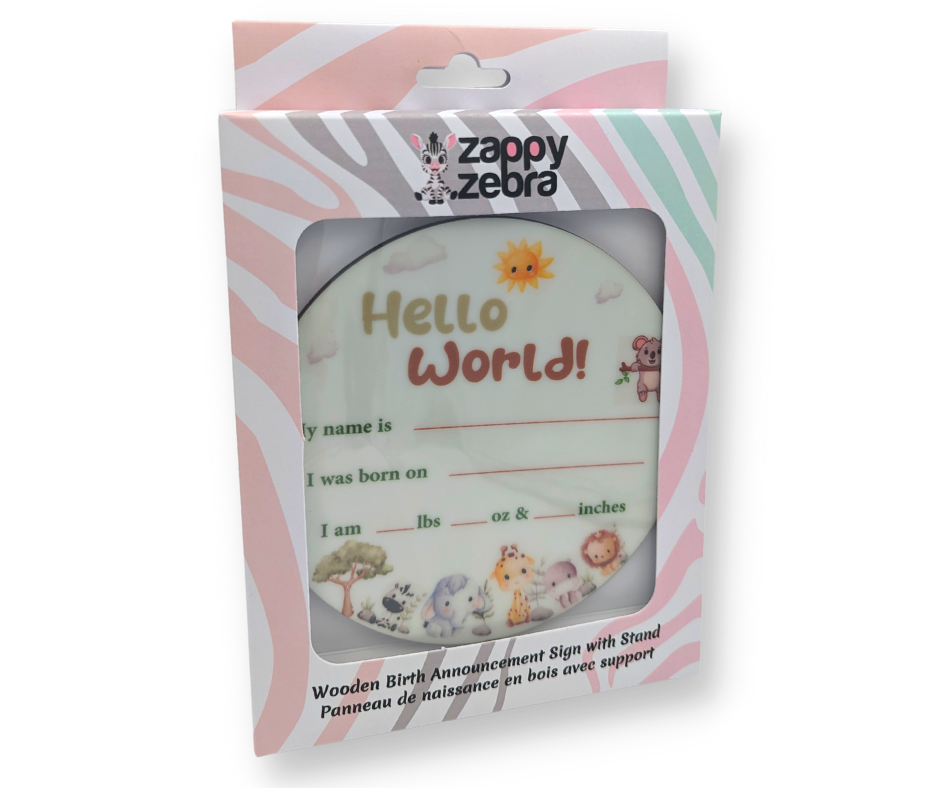 Birth Announcement Sign with Stand - Jungle Safari