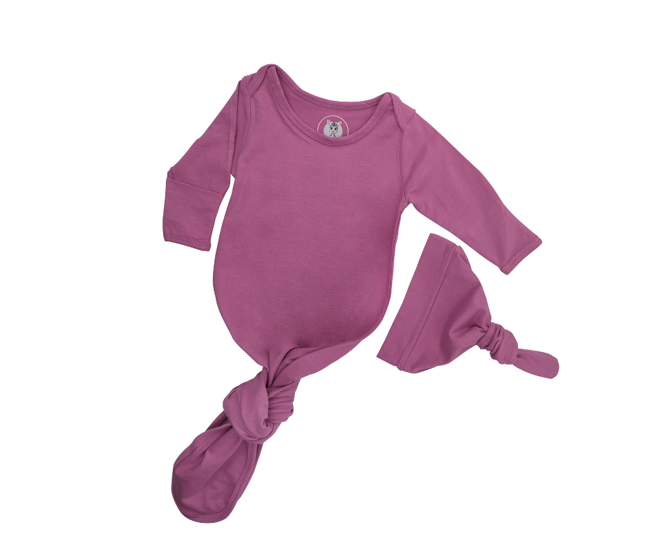 Knotted Gown with Hat - Crocus Pink