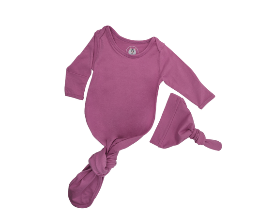 Knotted Gown with Hat - Crocus Pink