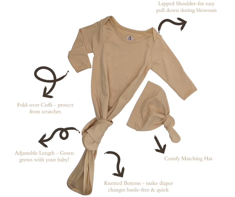 Knotted Gown with Hat - Mellow Buff