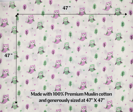 Muslin Swaddle Blanket - Opulent Owl