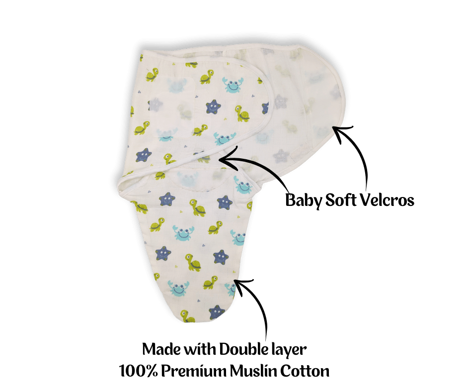 Cocon en mousseline (Quick Swaddle) - Tortues de mer