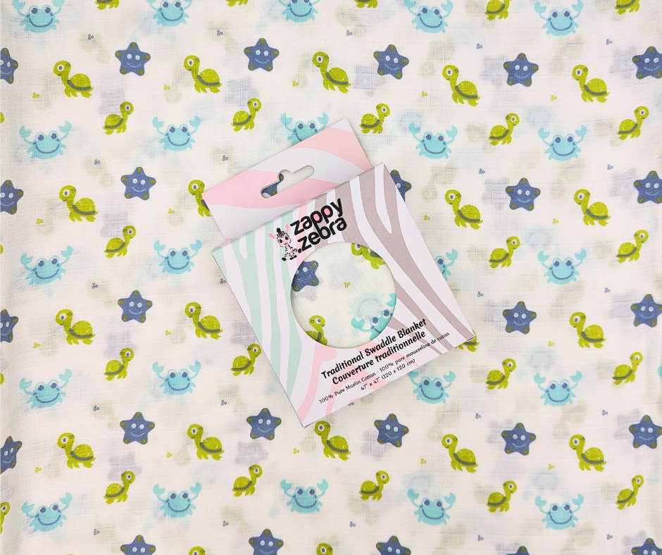 Muslin Swaddle Blanket - Sea Turtles