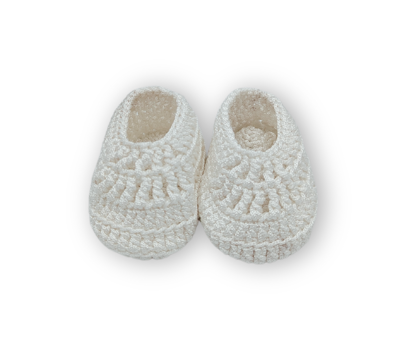 Chaussures au crochet faites à la main - Blanc sans perles