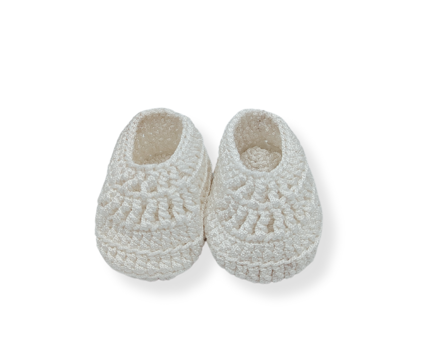 Chaussures au crochet faites à la main - Blanc sans perles