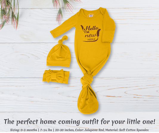 Gift Set (Newborn) - Feather Themed - Yellow