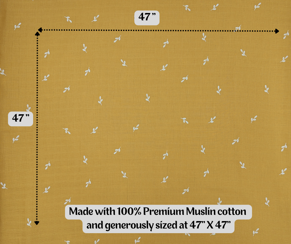 Couverture d'emmaillotage en mousseline - Ocre jaune