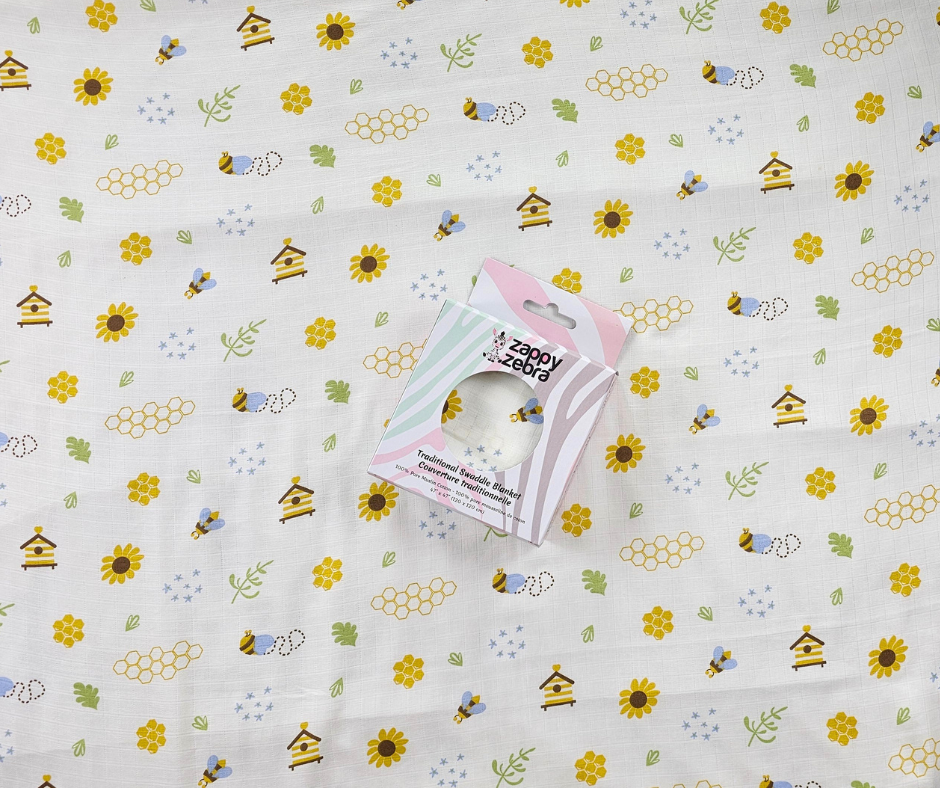 Muslin Swaddle Blanket - Bee Cozy