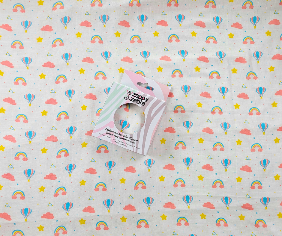 Muslin Swaddle Blanket - Rainbow Rides