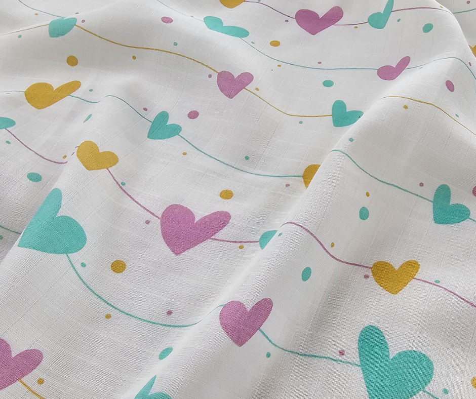 Muslin Swaddle Blanket - Heartstrings Hug