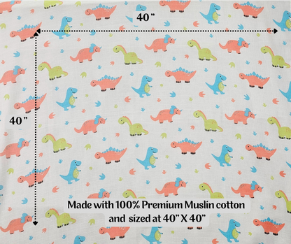 Muslin Swaddle Blanket - Dino Dreams