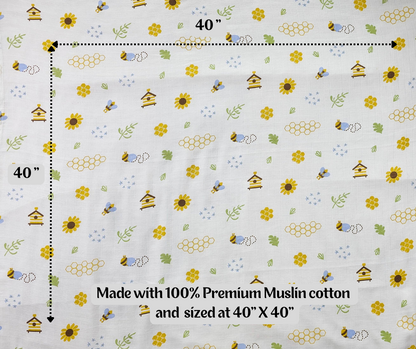 Muslin Swaddle Blanket - Bee Cozy