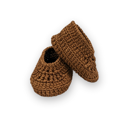 Handmade Crochet Shoes - Brown