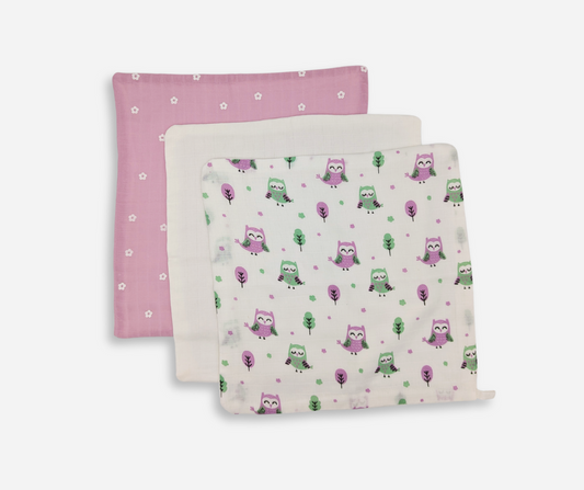 Muslin Wash Cloth (Set of 3) - Lilac