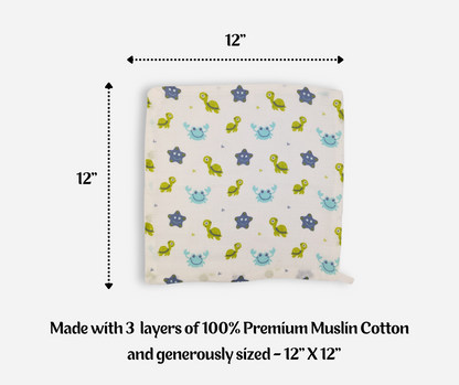 Muslin Wash Cloth (Set of 3) - Yellow